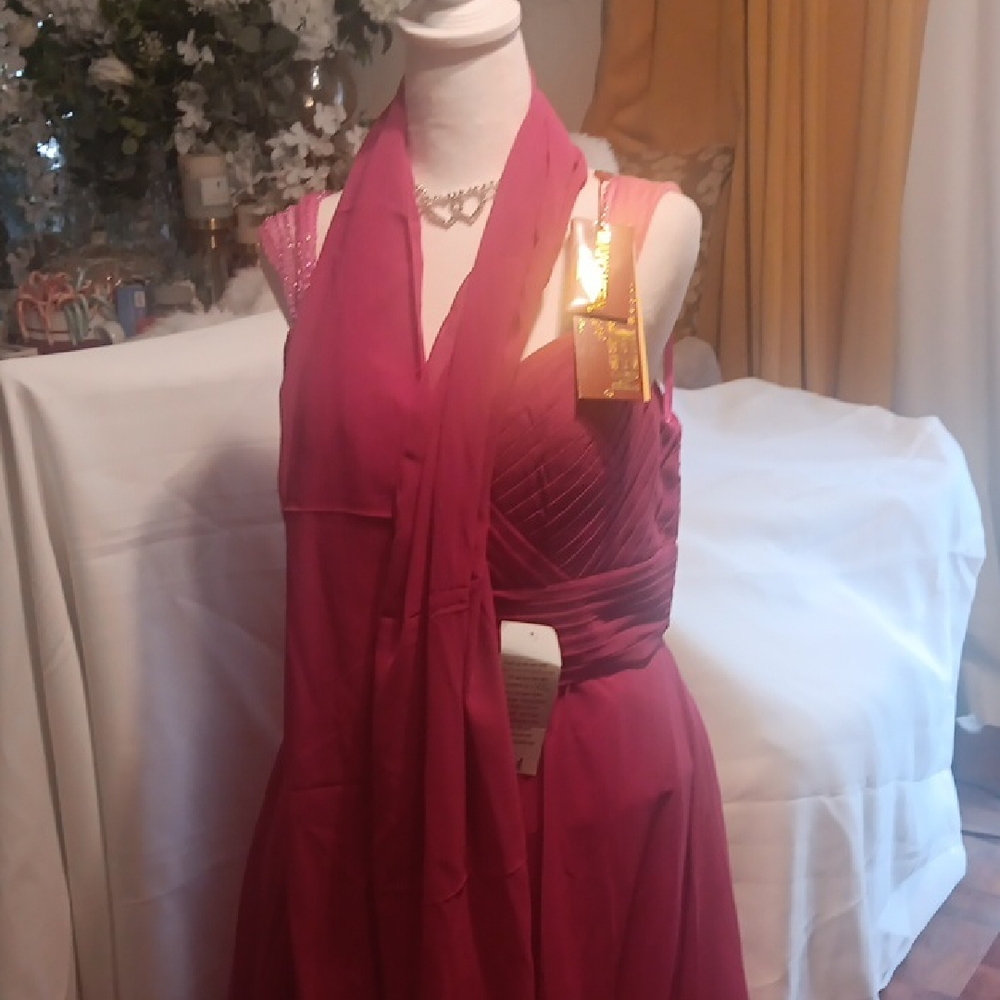 Elegant Fuchsia Evening Dress, bridesmaid dress size 12